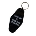  Department of Redundancy Department Motel Style Keychain in Black