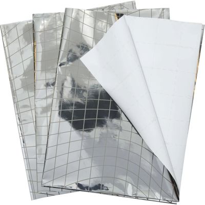 Disco Ball Silver Wrapping Paper Sheets 3-Pack | Grid Cut Gift Wrap | Eco-Friendly Kraft Paper