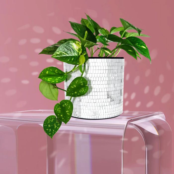 Disco Tabletop Planter | Handmade Mirror Ball Plant Pot for Indoor Plants