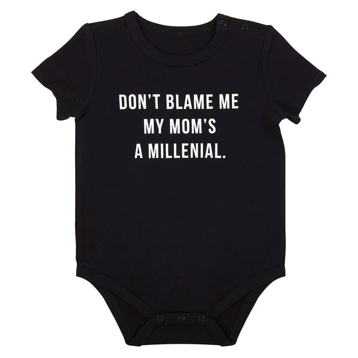 Don't Blame Me Baby Snapshirt  | Unisex Baby Cotton Short Sleeve Body Suit | Size 6-12 months