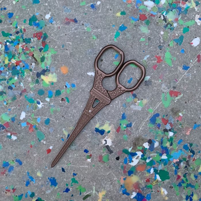 Eiffel Tower Mini Scissors in Antique Bronze | Giftable Stocking Stuffer Embroidery Utility Scissors Desk Accessory