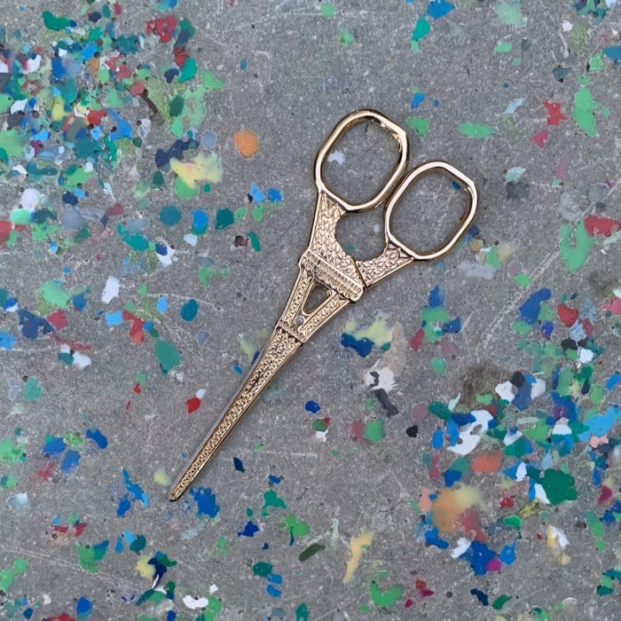Eiffel Tower Mini Scissors in Antique Bronze | Giftable Stocking Stuffer Embroidery Utility Scissors Desk Accessory