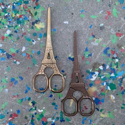 Eiffel Tower Mini Scissors in Antique Bronze | Giftable Stocking Stuffer Embroidery Utility Scissors Desk Accessory