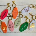  Escape Vintage Motel Style Keychain with Gold Hardware