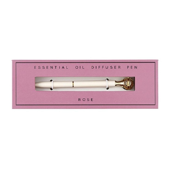 Essential Oil Diffuser Pen in Rose | Includes 1 ml of Essential Oil and 2 Lava Beads | Refillable