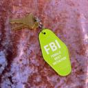  FBI Female Brat Initiative Motel Style Keychain in Green