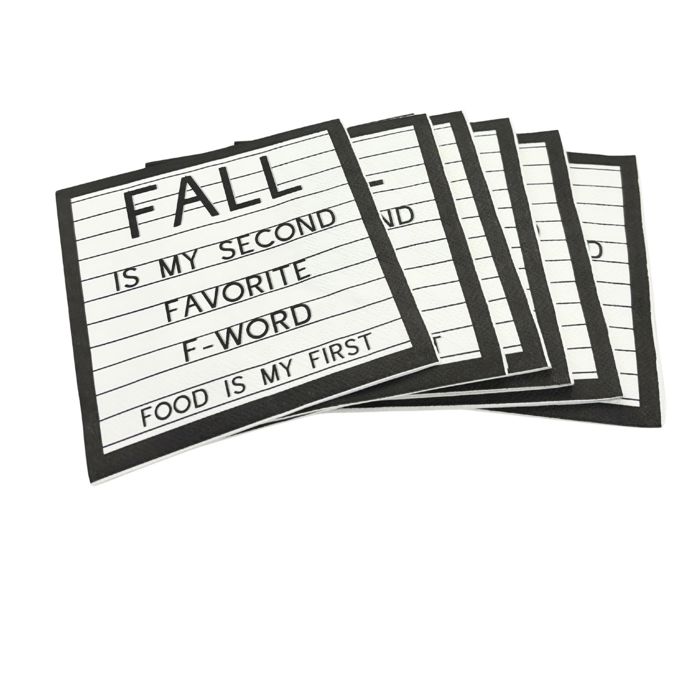 Fall Is My Second Favorite F-Word, Food Is My First Beverage Party Napkins | 5" Square