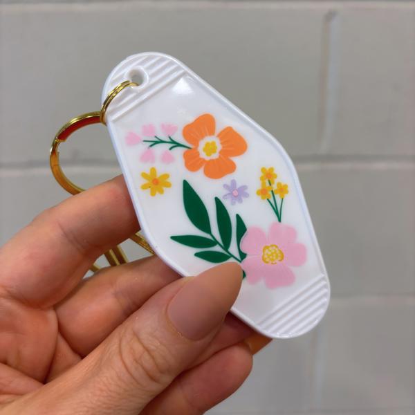 Flower Key Tags Floral Motel Key Tag | Acrylic with Gold Hardware | VeryJane.com