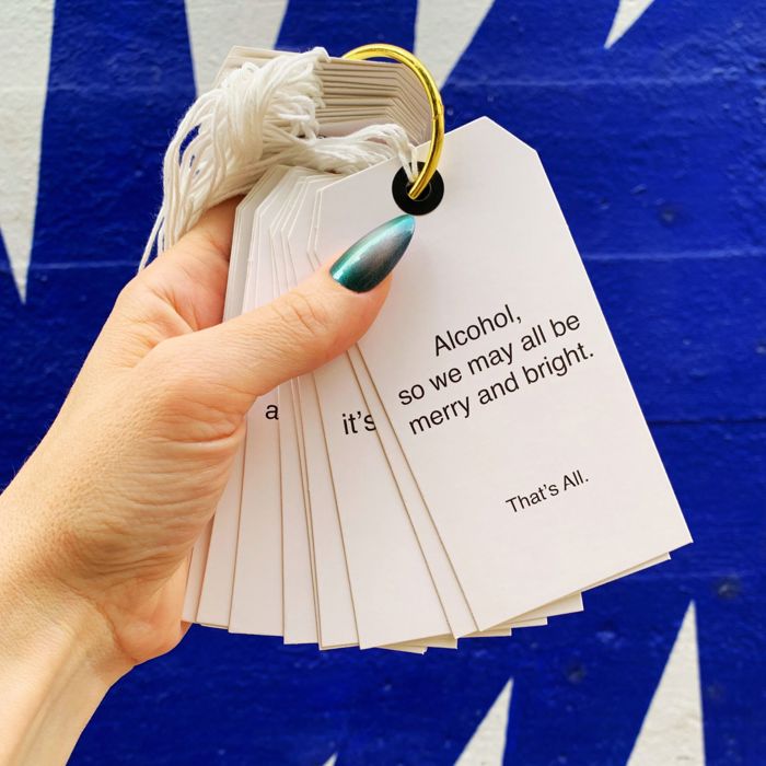 Funny Christmas Gift Tag Book | 24 Hilarious Tags on a Metal Organizing Ring