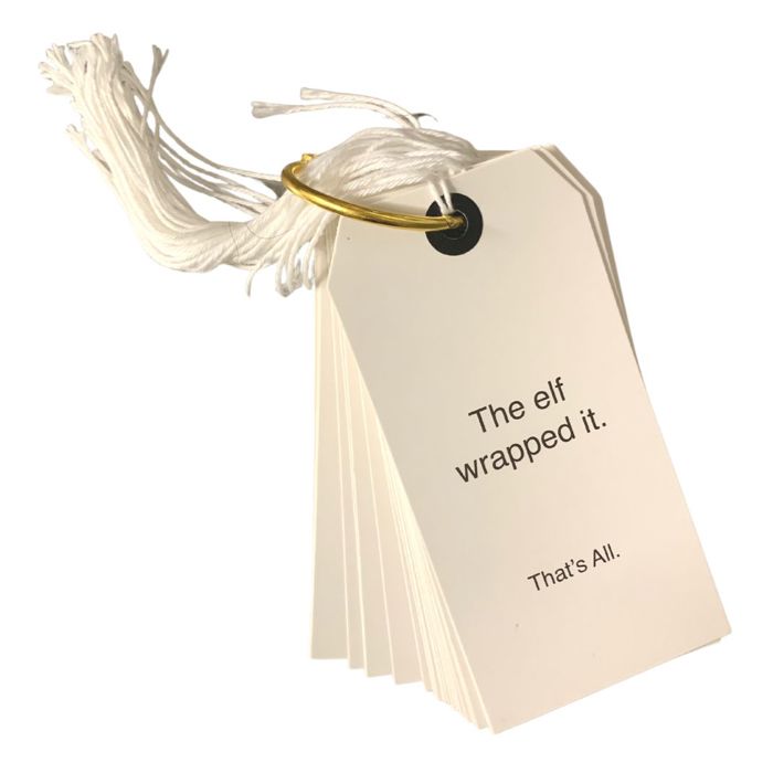 Funny Christmas Gift Tag Book | 24 Hilarious Tags on a Metal Organizing Ring