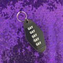  GAY GAY GAY GAY GAY Motel Style Keychain in Black