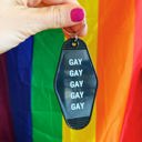  GAY GAY GAY GAY GAY Motel Style Keychain in Black