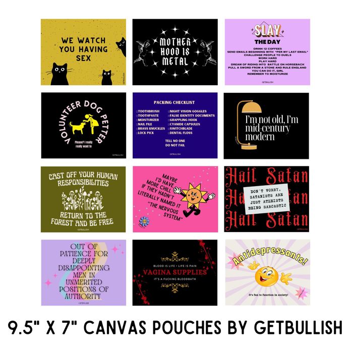 Volunteer Dog Petter Canvas Zipper Pouch 9.5" x 7" | Cosmetics Bag or Pencil Case