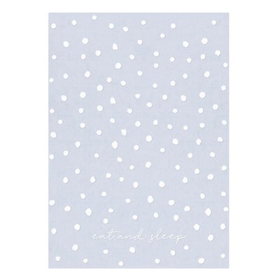 Eat and Sleep Dotted Blue Tea Towel | Extra Large 20" W x 27.5" L | In a Gift Box! | Gift for Her