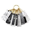 Gift Tag Book in Black and White | 24 Minimalist Tags with Gold Ball Chains Gift Tag Books for Different Occasions | Funny, Minimalist & Merci Beaucoup Collections