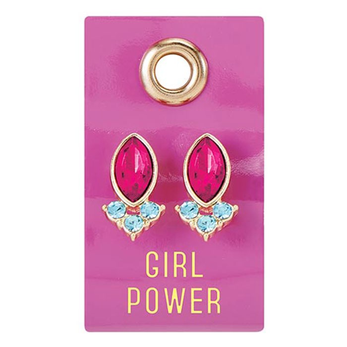 Sparkly Gemstone Earrings in Leather Tags | Gifts for Her