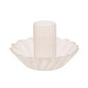  Glass Candle Holder in Cream | Aesthetic Tinted Candle Sticks Glass Taper Candlestick Base