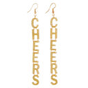 Glittery Cheers Letter Hook Earrings Cute and Cozy Accessories | Christmas Holiday Gift Ideas - Stocking Stuffers Under $15