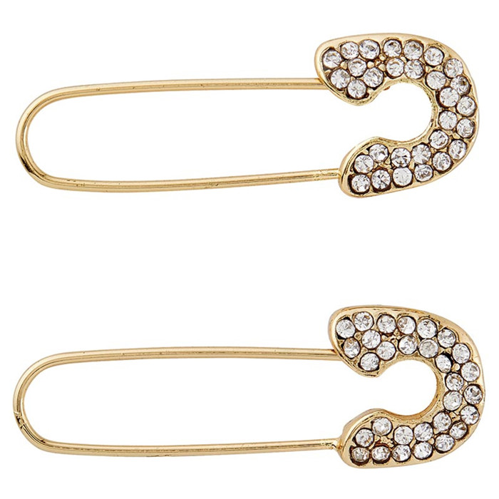 Gold Plated Safety Pin Earrings Luxe Jewelry | 1.25''