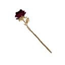  Gold Stemmed Rose Hair Stick | Flocked Dark Red Rose | Hair Bun Pin or Decor