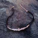  Gothic Bat Choker | Silver Bat Pendant on Black Cord | Silver Hardware