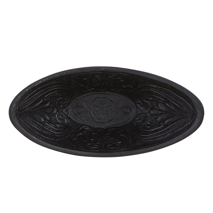 Set of 2 Gothic Cast Iron Oval Bowl | Black Versatile Serving Bowl | 6.5" x 3" x 2.75"