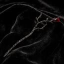  Gothic Rose Hair Stick | Dark Metal Bun Pin with Red Rose & Black Gems