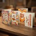  Groovy Note Card Set | Retro Love-Themed Designs 8 Cards