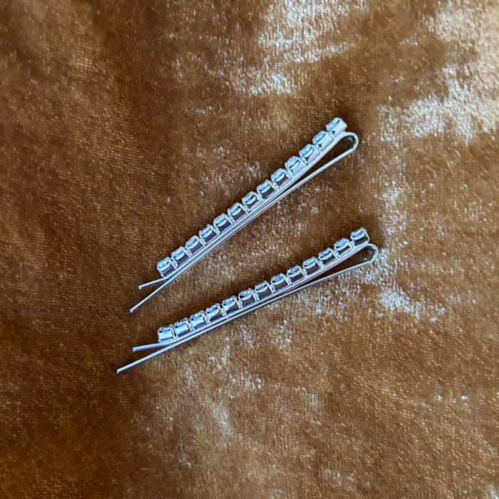 Hair Pins in Clear Rhinestones | Bobby Pins Hair Accessory | 2.75"