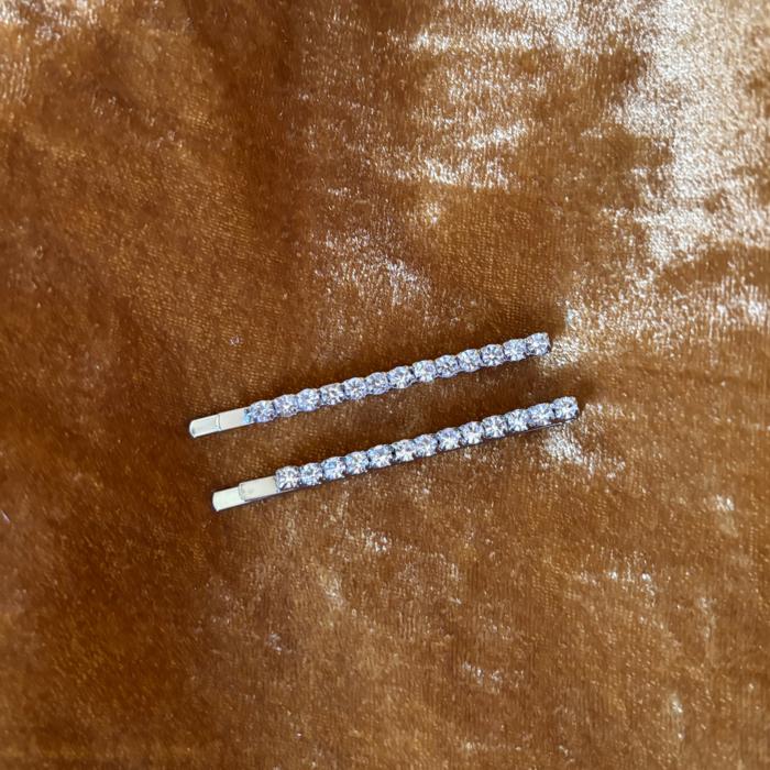 Hair Pins in Clear Rhinestones | Bobby Pins Hair Accessory | 2.75"