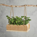  Hanging Wood Planter with Twine Rope Hanging Loops | 12"L x 7"W x 4"H