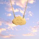 Gold Happy Cloud Minimalist Necklace in Silver or Gold