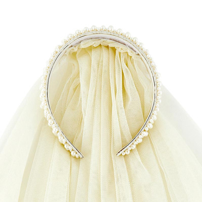 Headband Veil Set | Beaded Bachelorette Party Wedding Veil