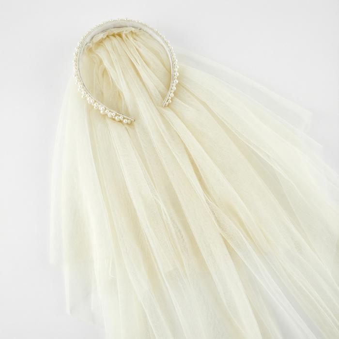 Headband Veil Set | Beaded Bachelorette Party Wedding Veil