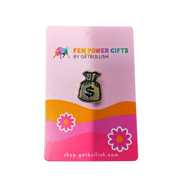 Hey There, Moneybags Gold Pin Brooch