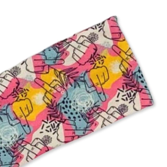 Hidden Middle Fingers Stretch Headband | Funny Colorful Headwrap Hair Accessory 