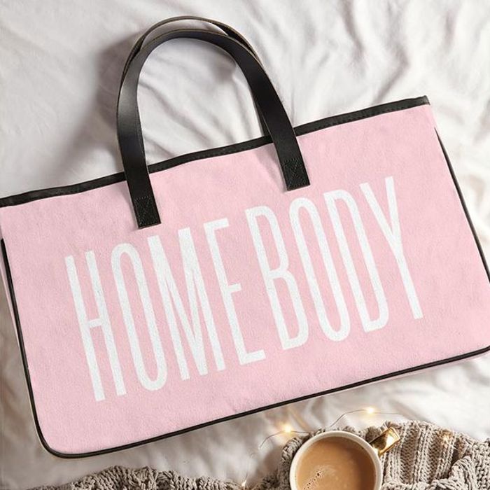 Large Canvas Rectangular Totes - Cabana Life, Babe, Homebody, I Do It For Me | Genuine Leather Handles