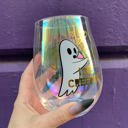  Cute Ghost "I Be Creepin" Jumbo Stemless Wine Glass in Iridescent | 30 Oz. | Holds an Entire Bottle of Wine
