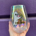  Cute Ghost "I Be Creepin" Jumbo Stemless Wine Glass in Iridescent | 30 Oz. | Holds an Entire Bottle of Wine