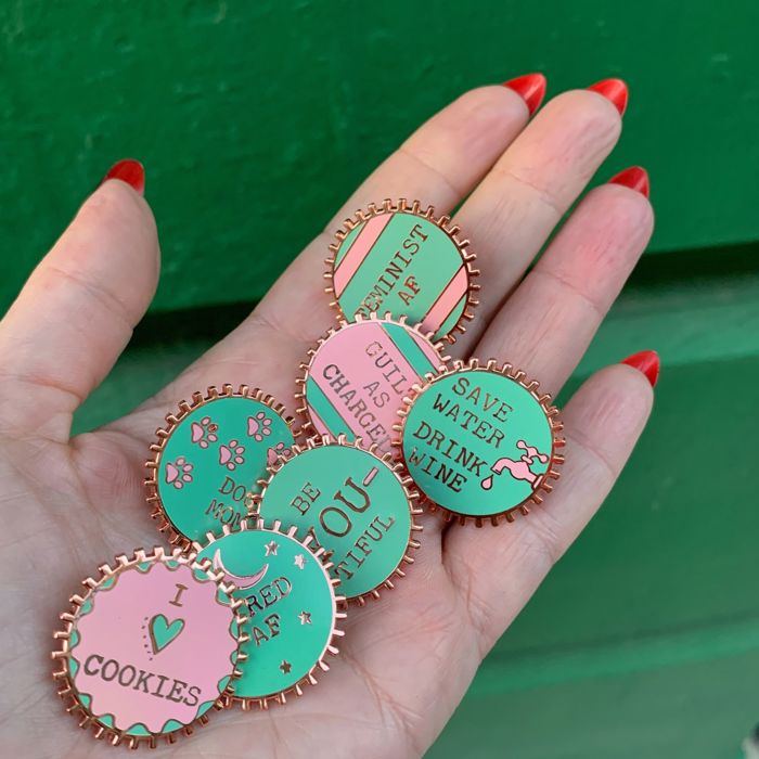 Cute Enamel Pins on Giftable Cards - 20+ Styles Available