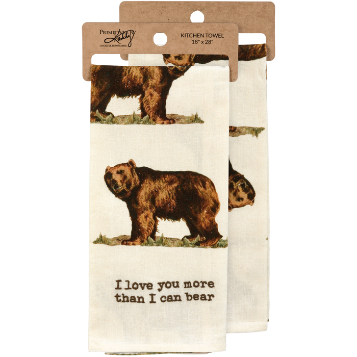 Animal Puns Embroidered Tea and Dish Towels | Linen Novelty Kitchen Towels