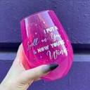  I Put A Spell On You Jumbo Stemless Wine Glass in Hot Pink | Halloween/Holiday Gifts Drinkware