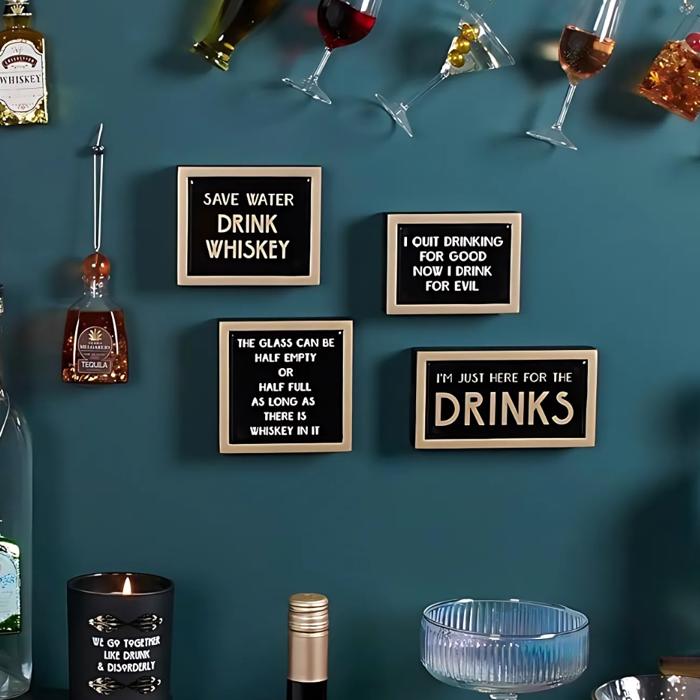I Quit Drinking For Good Mini Box Sign | Wooden Bar Sign Decor | 4" x 3"