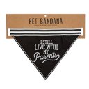 I Still Live With My Parents Black Pet Bandana Cute Dog Pet Bandanas with Funny Sayings - Dog Lover Cat Lover Cute Stocking Stuffer Gift
