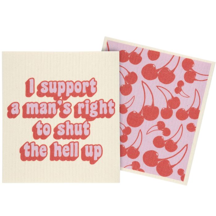 I Support A Man’s Right Swedish Dishcloth Set | Funny Feminist Cleaning Cloths Set of 2