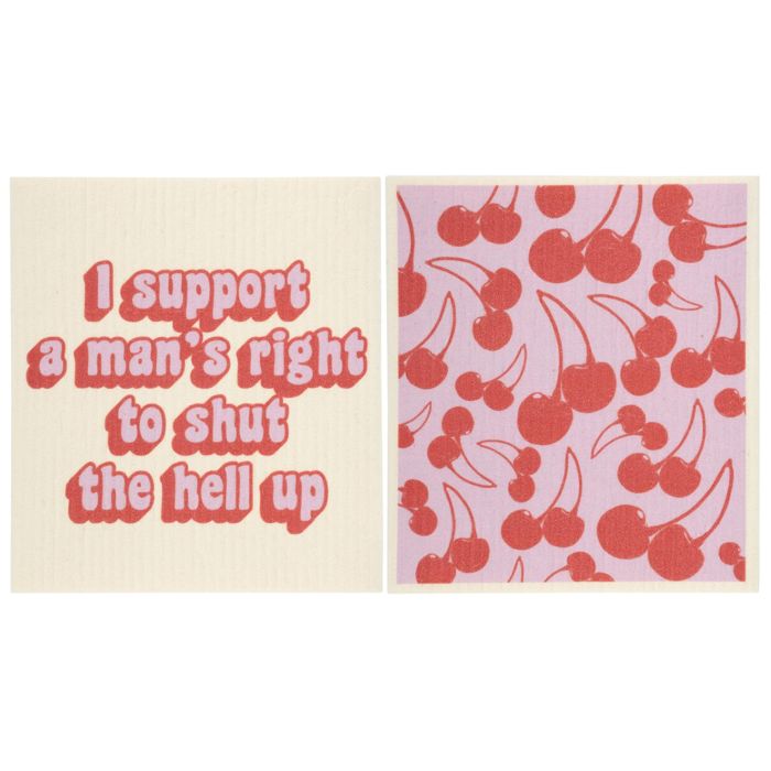 I Support A Man’s Right Swedish Dishcloth Set | Funny Feminist Cleaning Cloths Set of 2