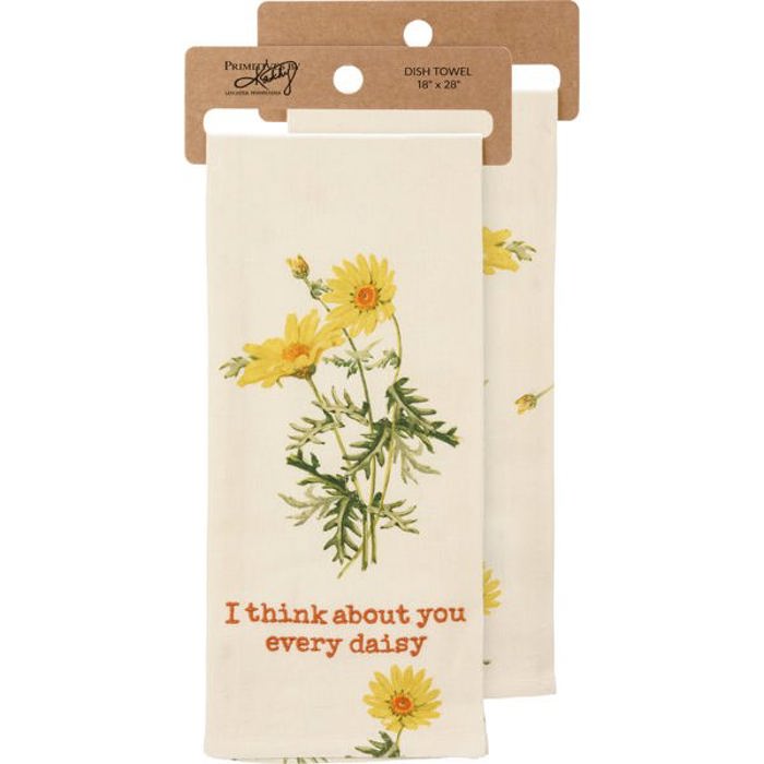 Mothers Day Flower Pun Embroidered Tea and Dish Towels | Novelty Kitchen Hand Towels