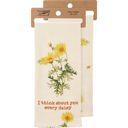  Mothers Day Flower Pun Embroidered Tea and Dish Towels | Novelty Kitchen Hand Towels