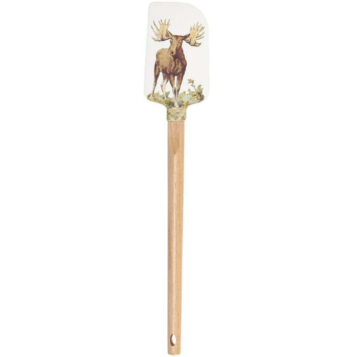 I'm Not Amoosed Double-Sided Silicone Spatula | Vintage Art Moose Wooden Handle Turner Flipper