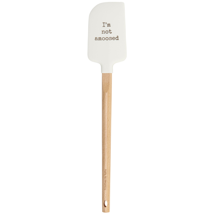 I'm Not Amoosed Double-Sided Silicone Spatula | Vintage Art Moose Wooden Handle Turner Flipper